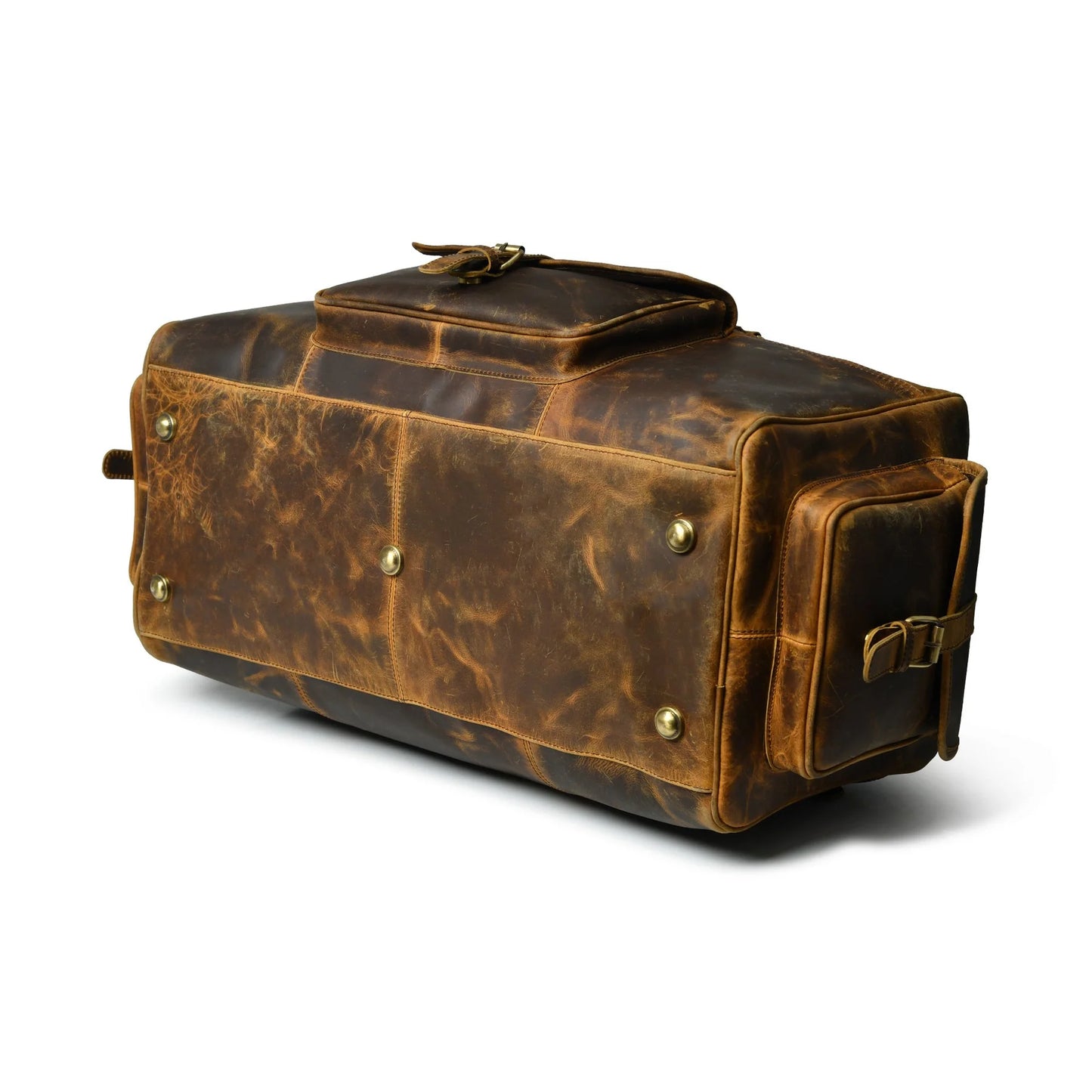 Retro Buffalo Leather Duffle Bag - Recondite Sepia