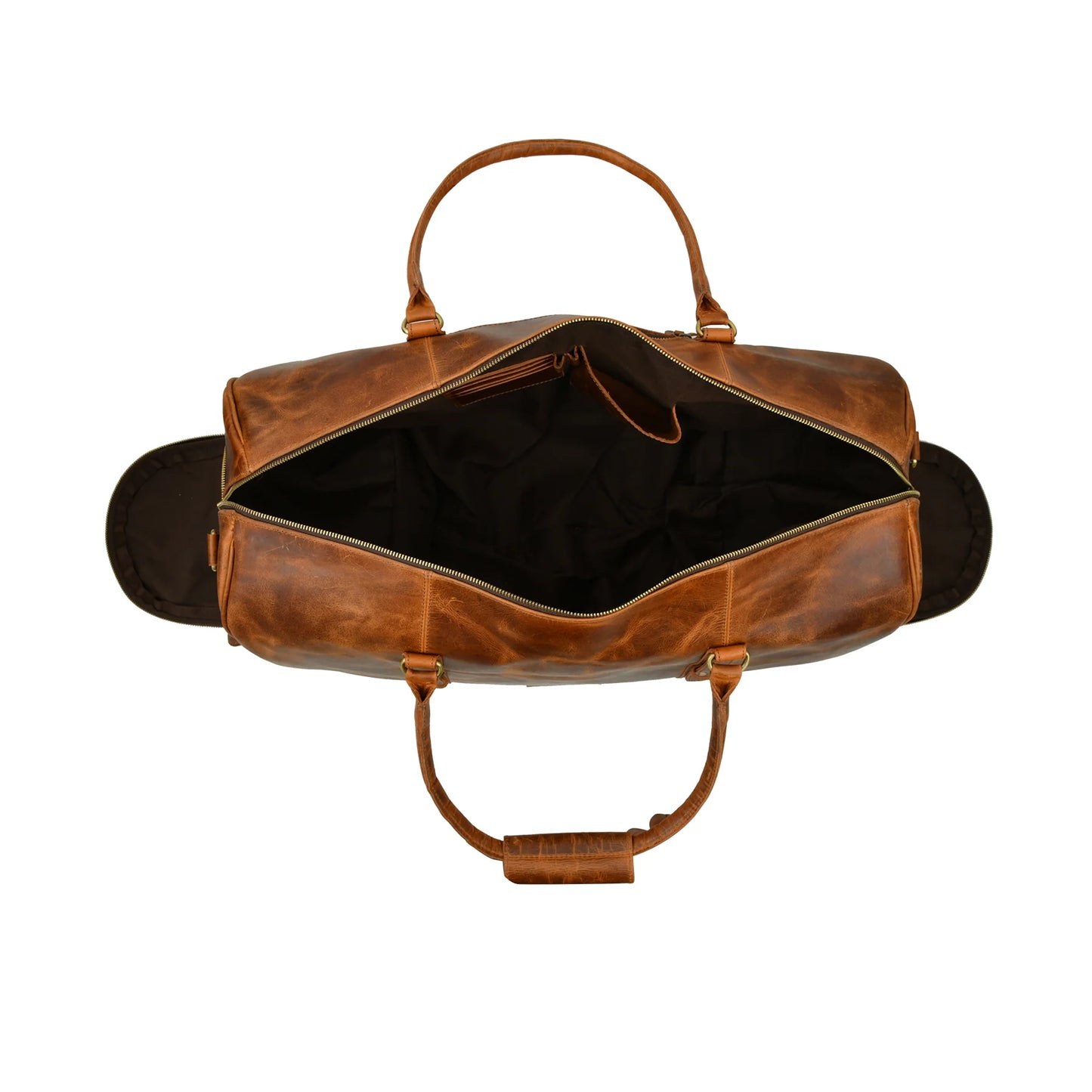 Buffalo Leather Overnight Bag - Saddle Tint