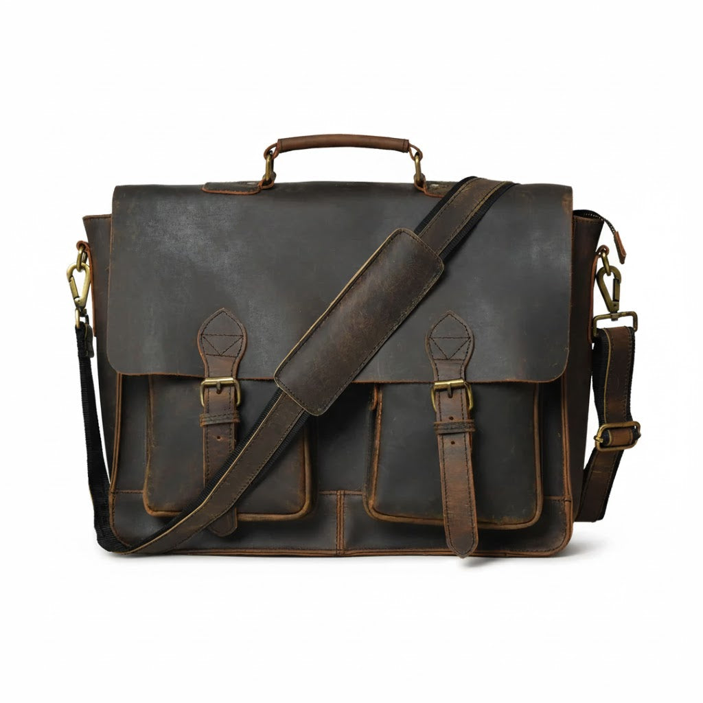Vintage Buffalo Leather Briefcase