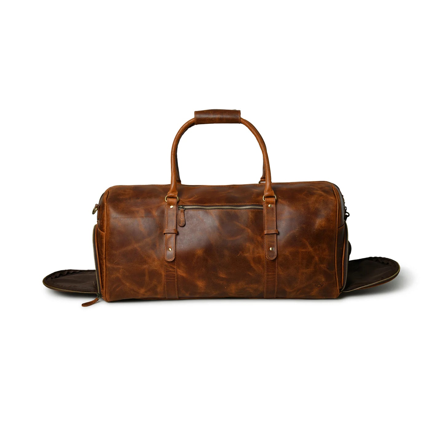 Buffalo Leather Overnight Bag - Saddle Tint