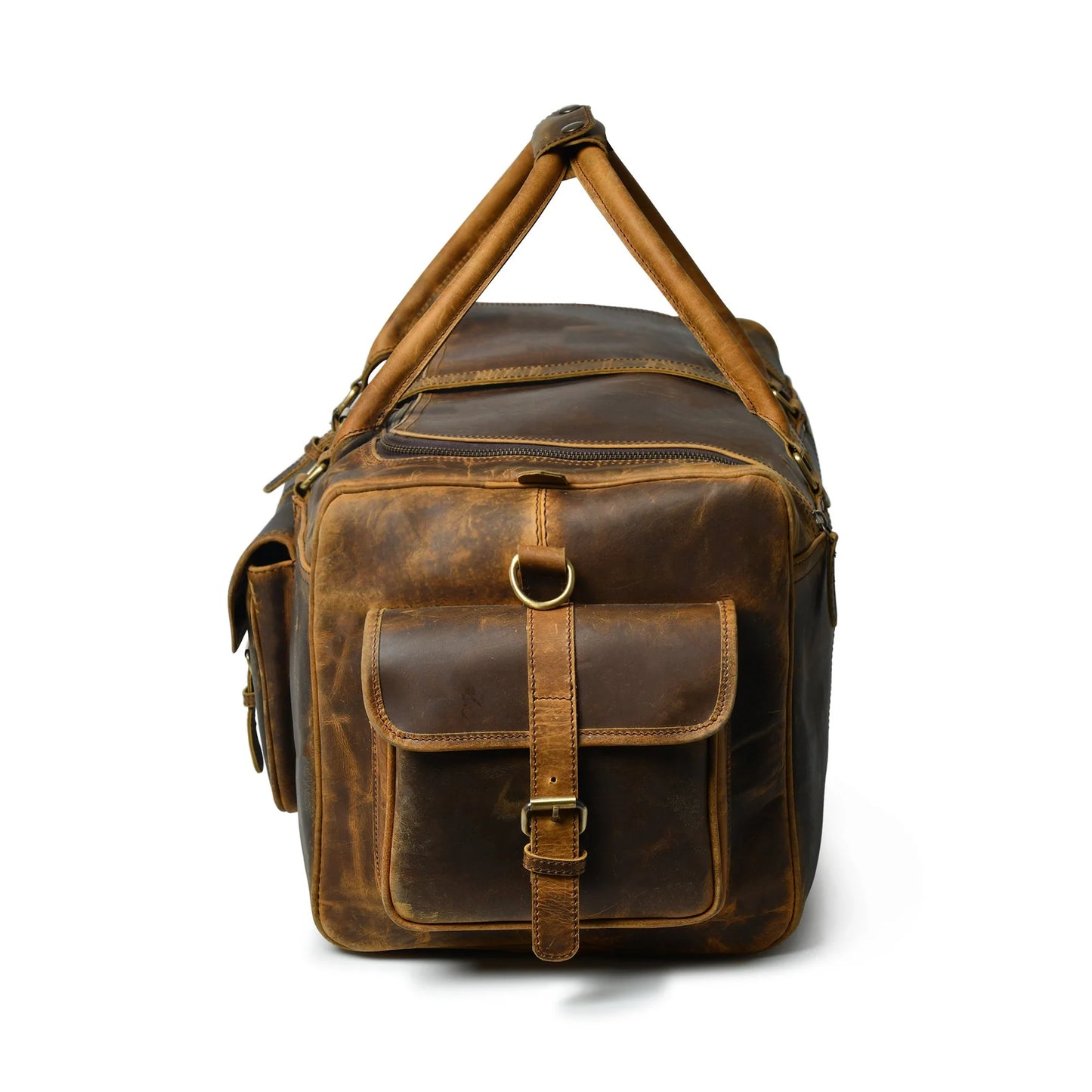 Retro Buffalo Leather Duffle Bag - Recondite Sepia