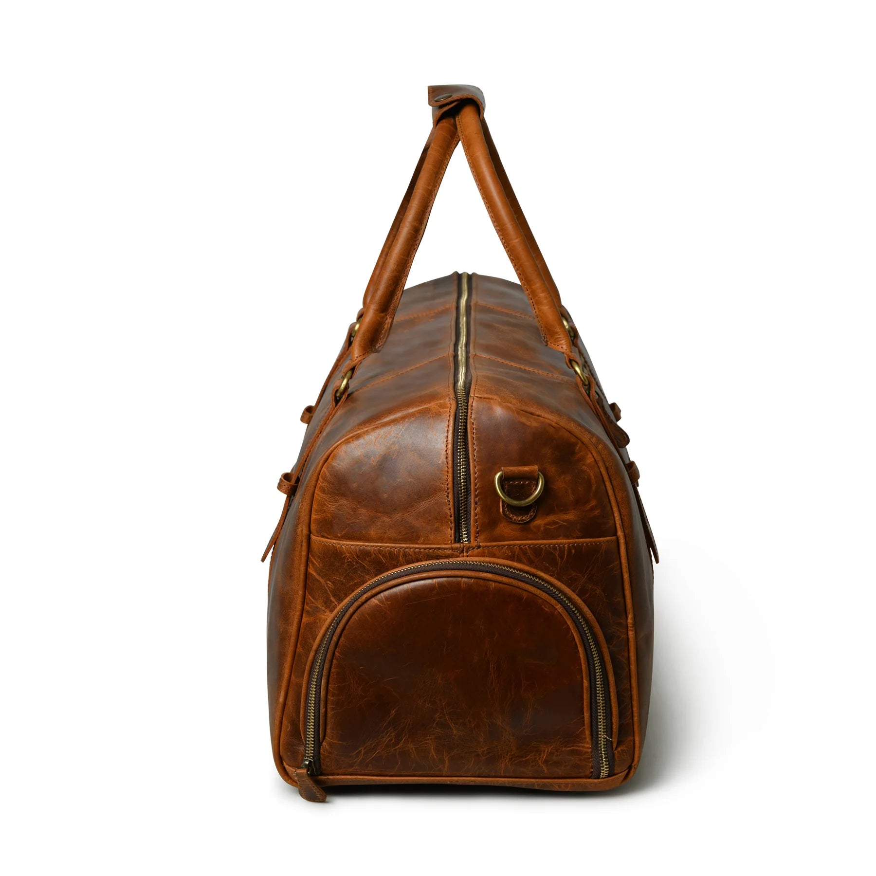 Buffalo Leather Overnight Bag - Saddle Tint