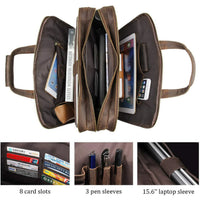 Crazy Horse Handmade Buffalo Leather Briefcase