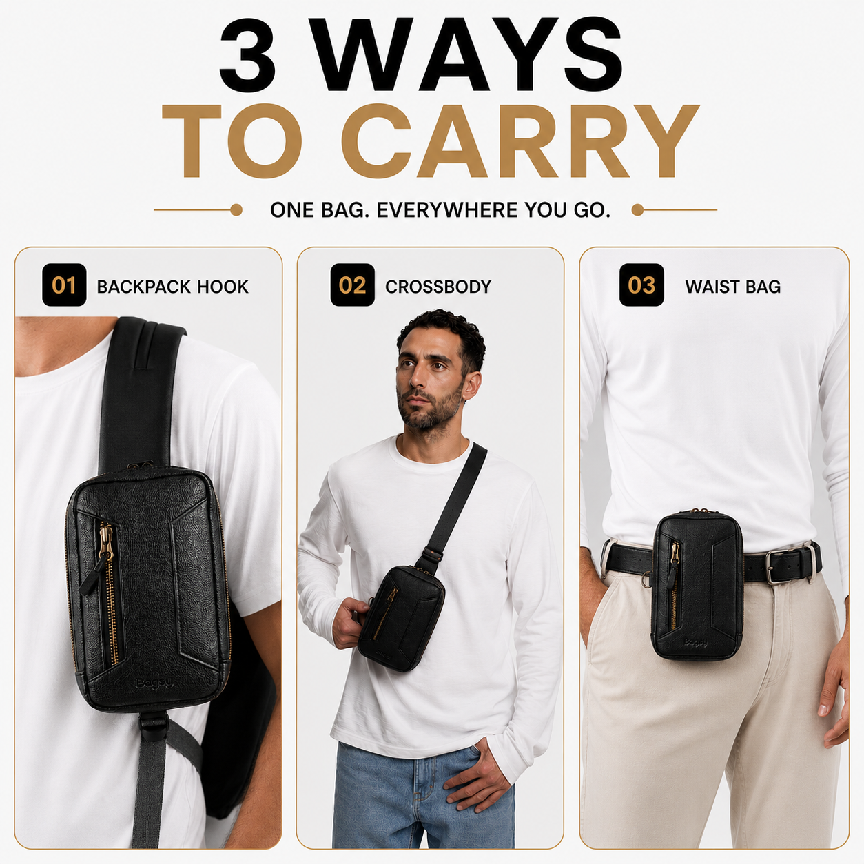 Bagsy Travel Sling Bag - Organized & Protected Travel