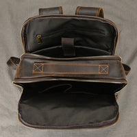 Vintage Crazy Horse Leather Backpack Chocolate