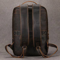 Vintage Crazy Horse Leather Backpack Chocolate