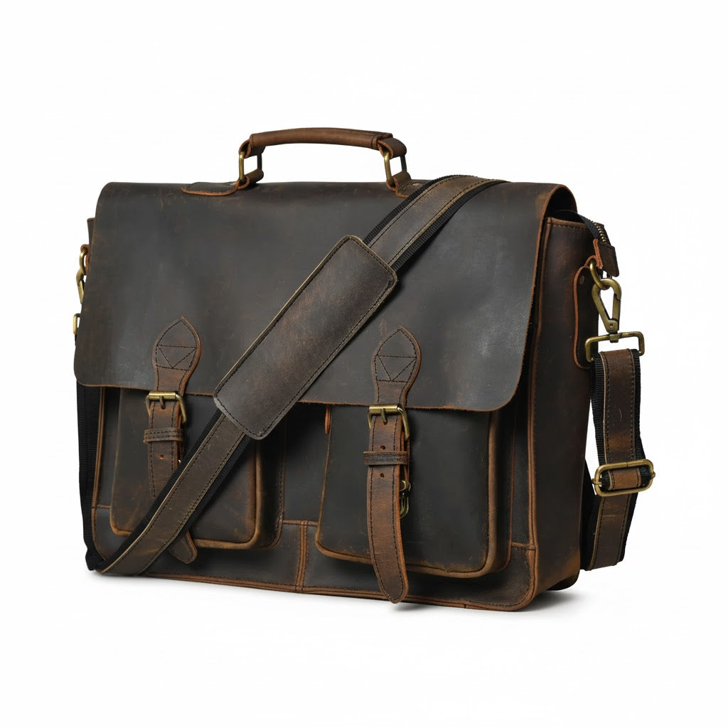 Vintage Buffalo Leather Briefcase
